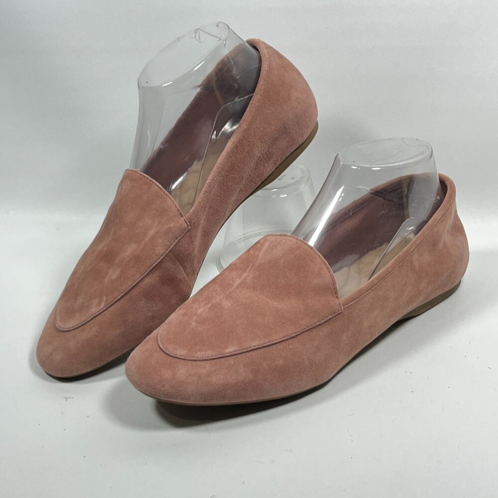BIRDIES Shoes Womens 9 Vesper Suede Leather Flat Loafer Slip On Rosewater Pink
